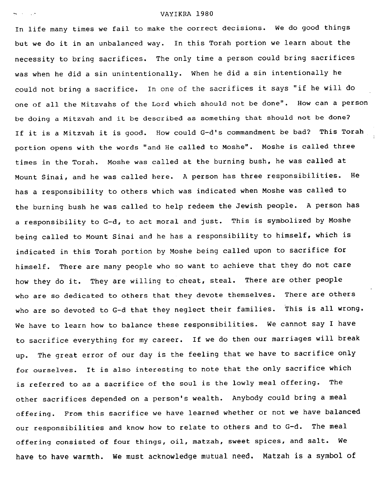 Vayikra 1980