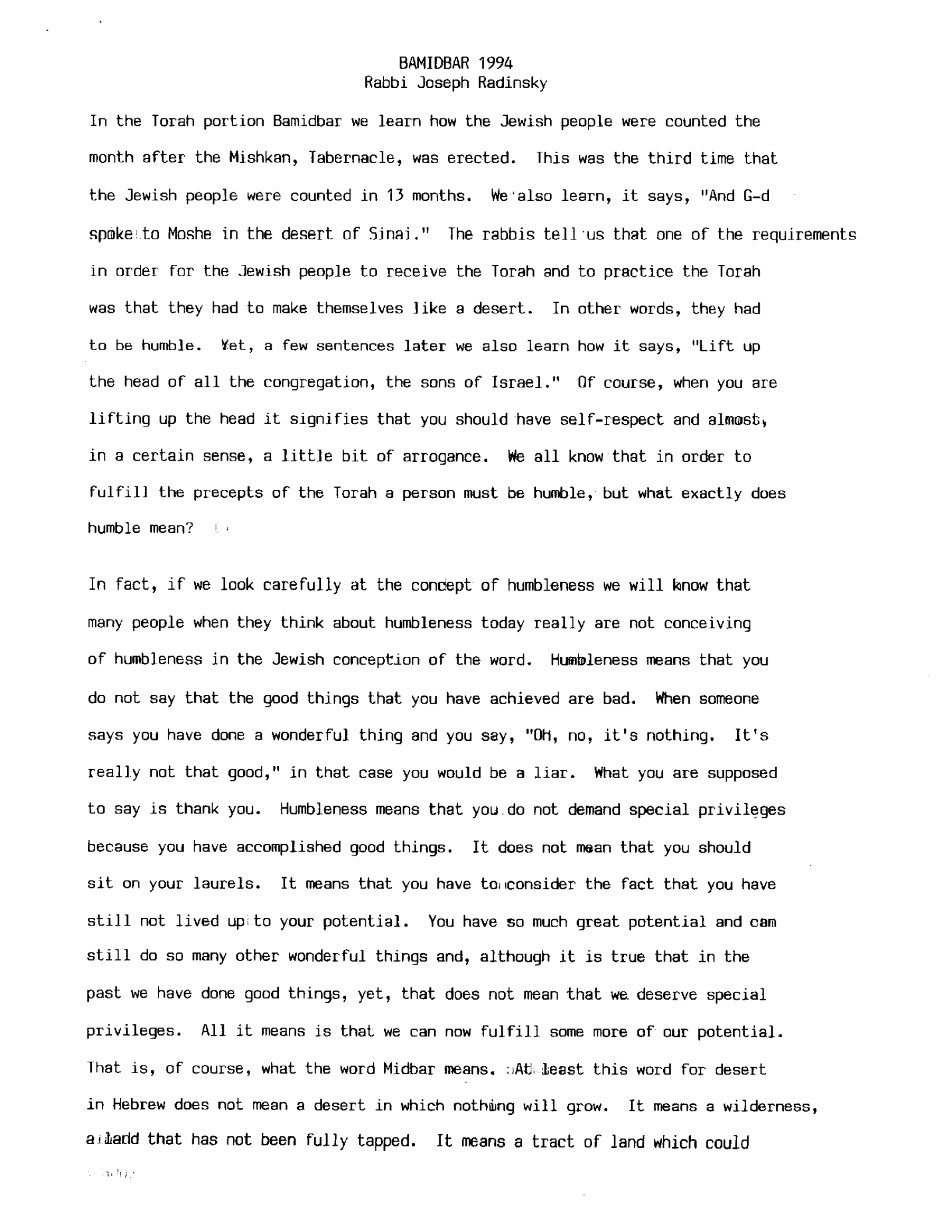 bamidbar 1994