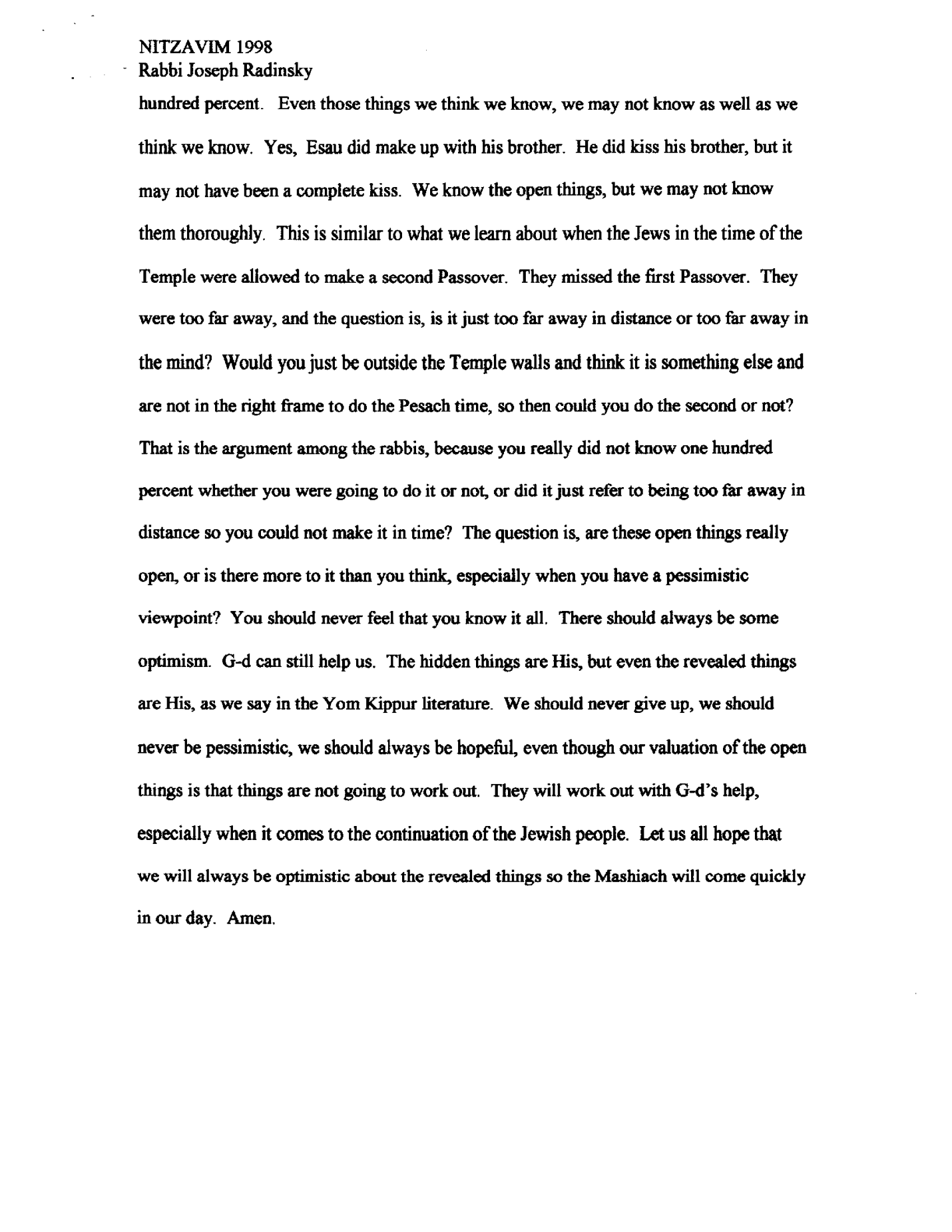 nitzavim 1998