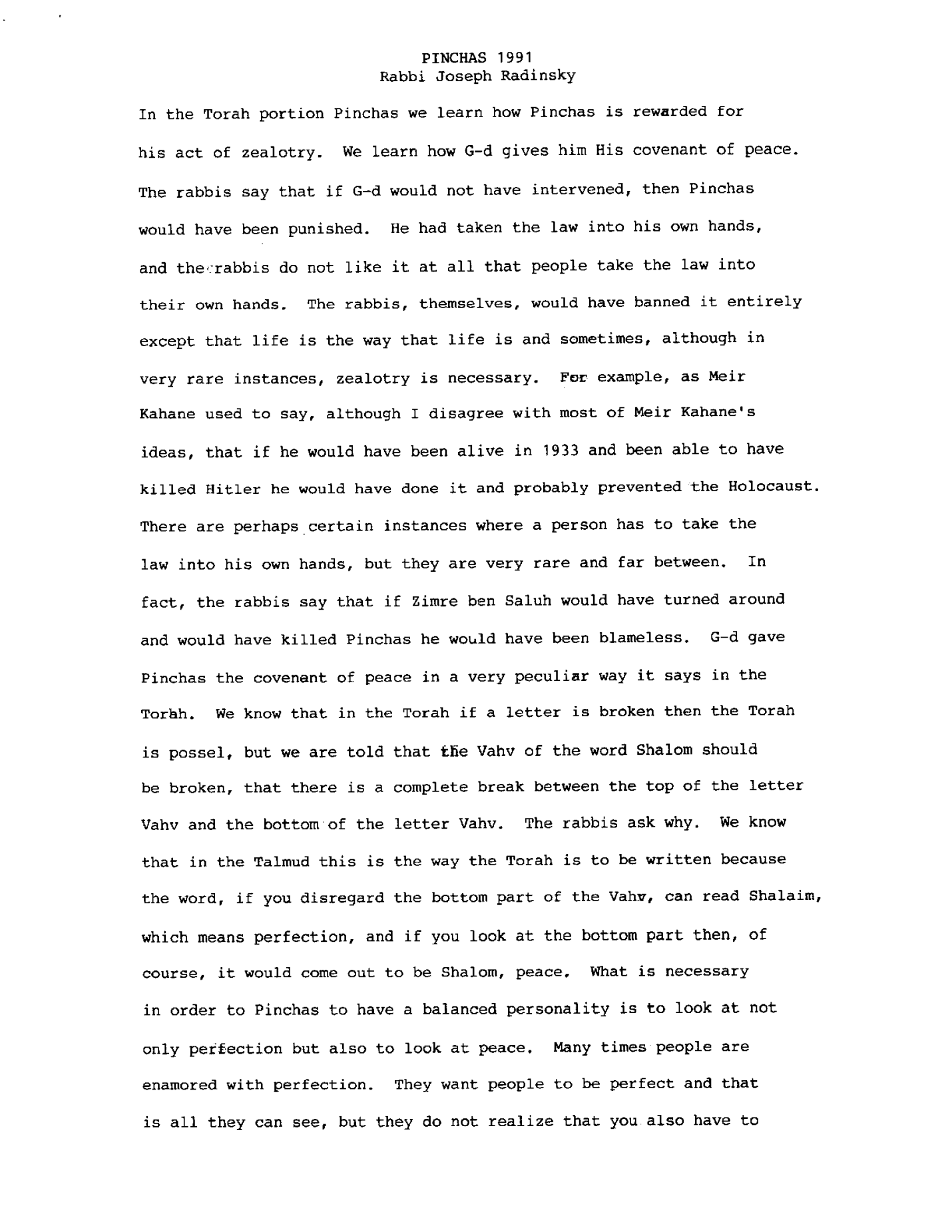 pinchas 1991